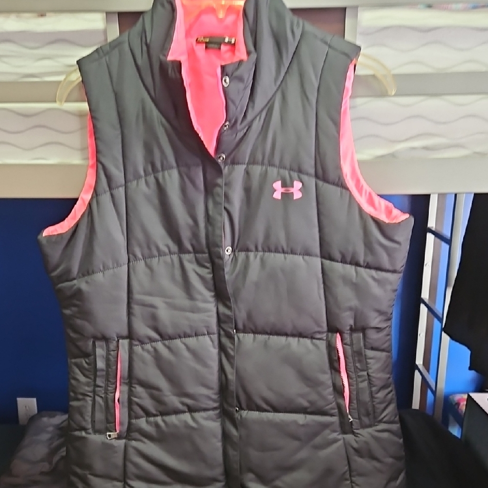 Under Armour Women's Charcoal and Pink Vest